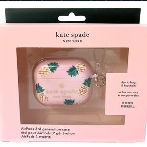 NEW Kate Spade New York Jeweled Pineapple AirPod 3rd Generation Get 3 Case Pink